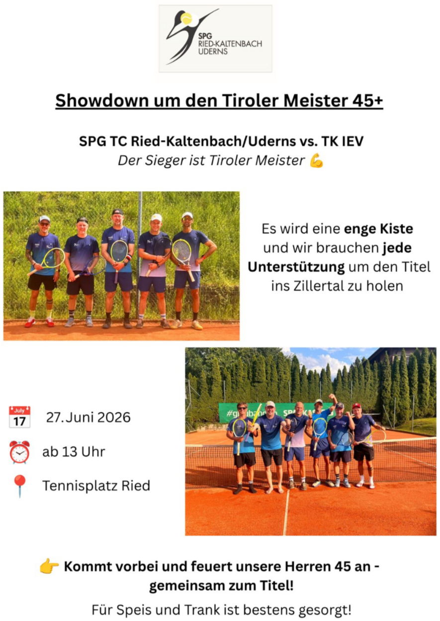Showdown um den Tiroler Meister 45+